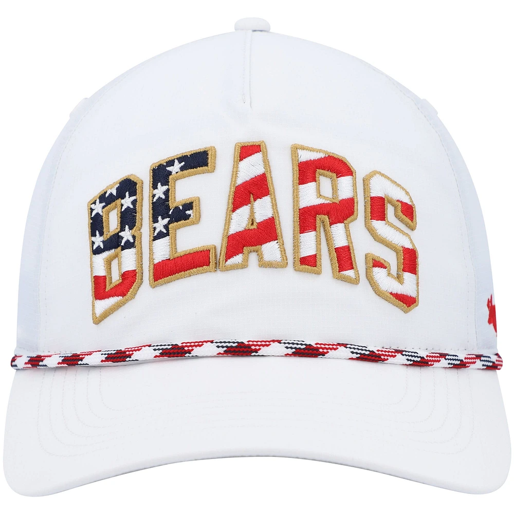 Casquette réglable Chicago Bears Hitch Stars and Stripes '47 blanche pour homme