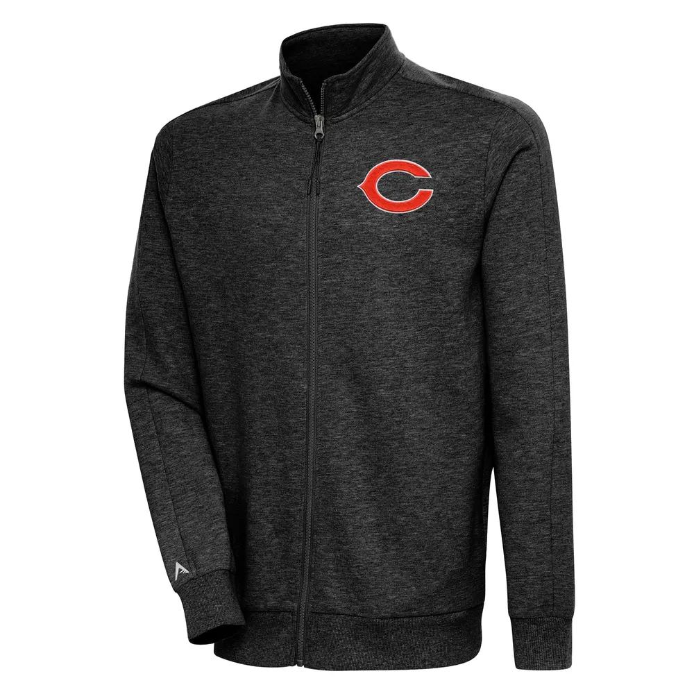 Men's Chicago Bears Antigua Heather Navy Fortune Quarter-Zip