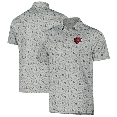 Polo Relentless Antigua gris chiné pour homme des Chicago Bears