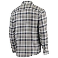 Men's Antigua Navy/Gray Chicago Bears Ease Flannel Long Sleeve Button-Up  Shirt