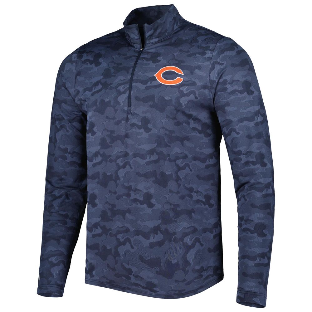Men's Antigua Navy Chicago Bears Brigade Quarter-Zip Sweatshirt