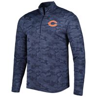 Men's Antigua Navy Chicago Bears Brigade Quarter-Zip Sweatshirt