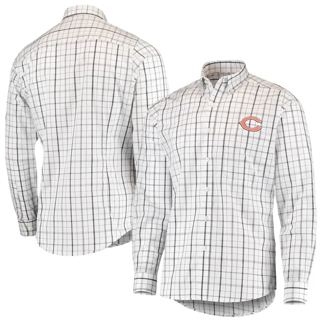 Men's Antigua Navy/Gray Chicago Bears Ease Flannel Long Sleeve Button-Up Shirt Size: Small