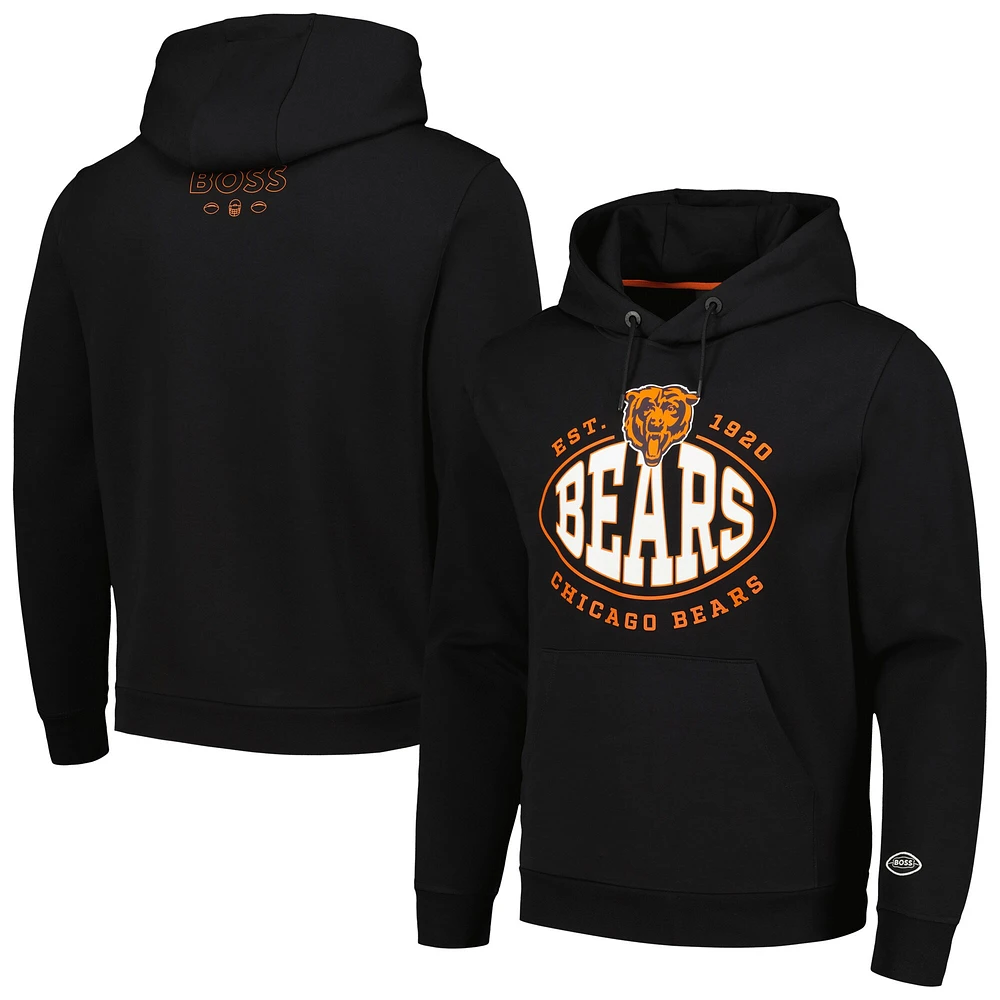 Men's BOSS X NFL Black Chicago Bears Touchback Pullover Hoodie