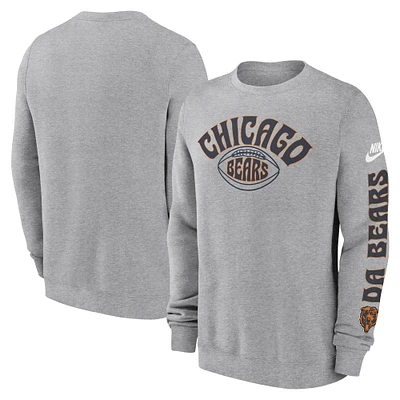 Men's Chicago Bears  Nike Charcoal Rewind Club Pullover Sweatshirt