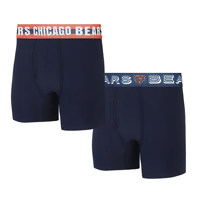 Lot de deux boxers Concepts Sport Chicago Bears Gauge Knit pour hommes