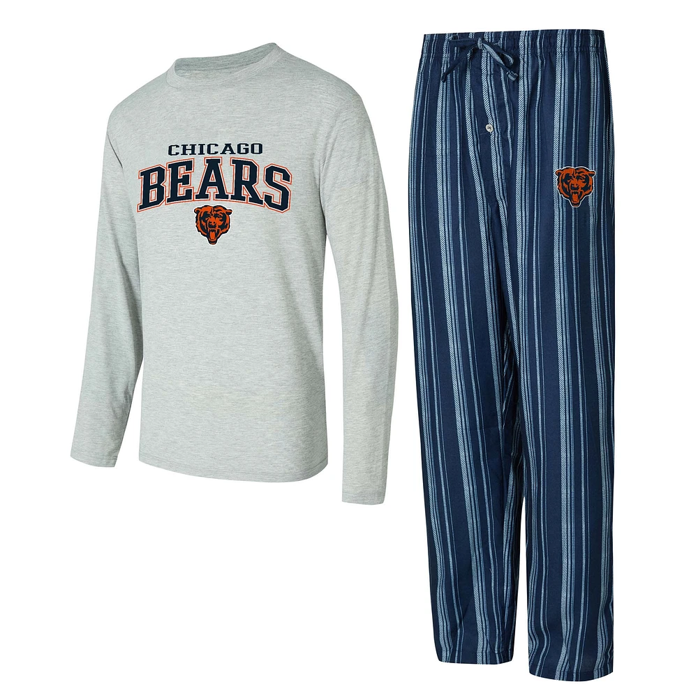 Ensemble de nuit pour homme Concepts Sport Chicago Bears Petition avec t-shirt à manches longues et pantalon