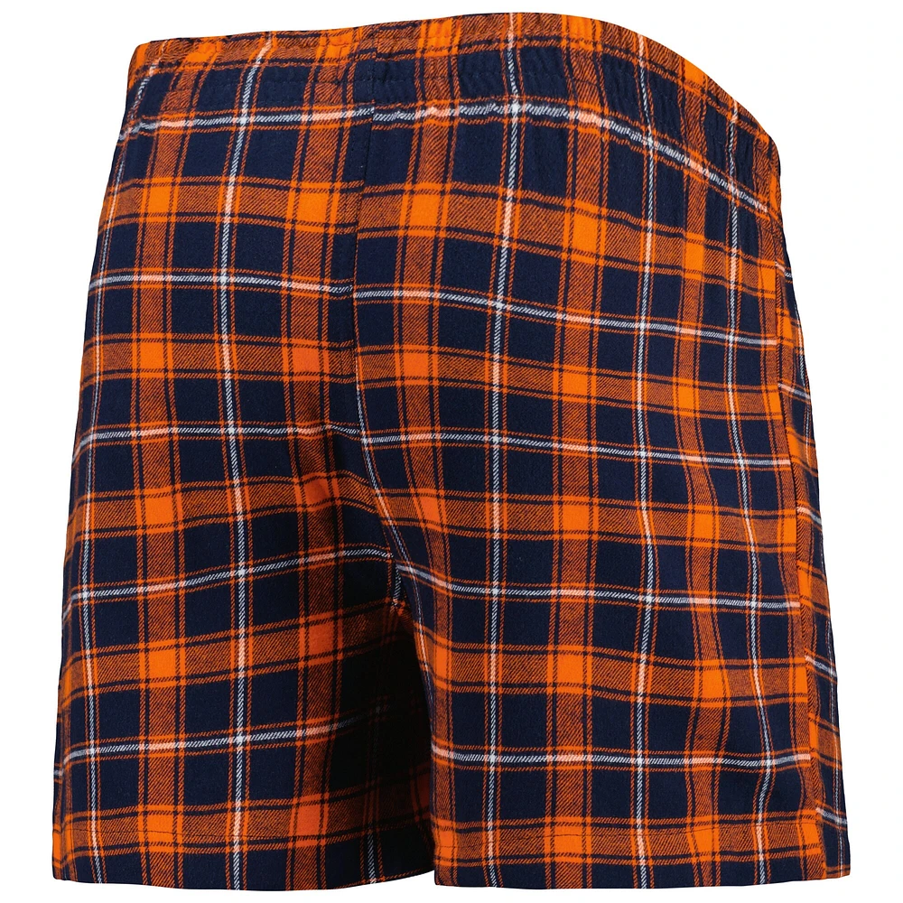 Boxer en flanelle Chicago Bears Ledger de Concepts Sport pour homme, bleu marine/orange