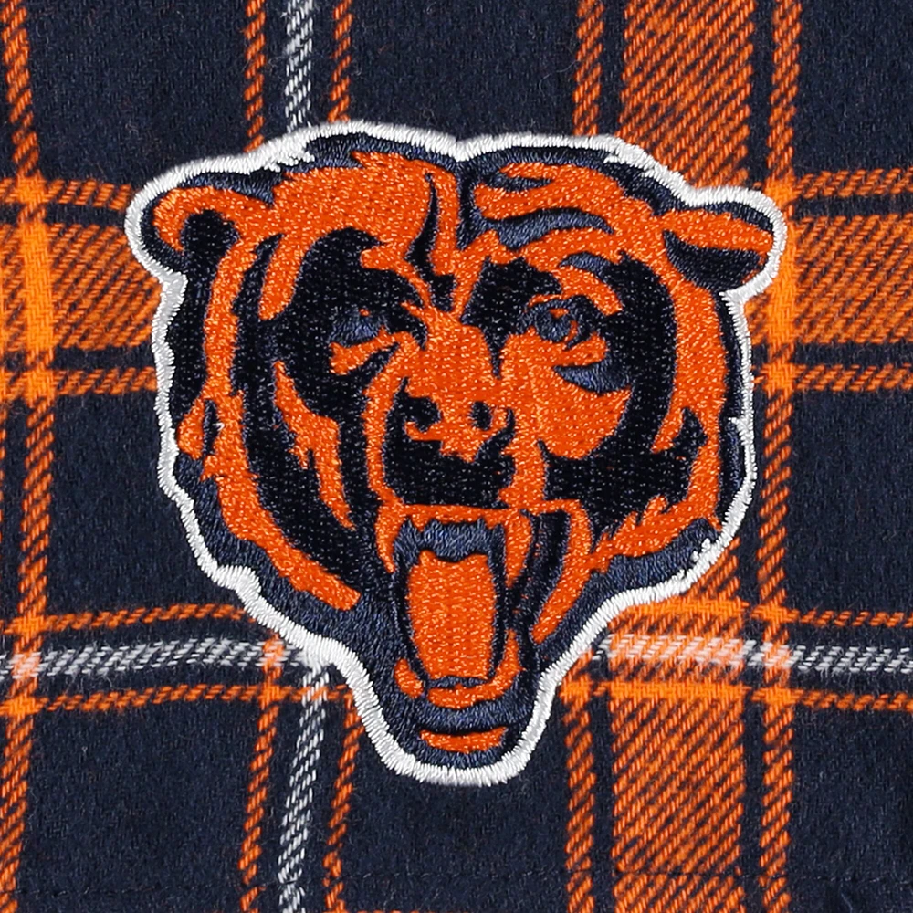 Boxer en flanelle Chicago Bears Ledger de Concepts Sport pour homme, bleu marine/orange