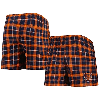 Boxer en flanelle Chicago Bears Ledger de Concepts Sport pour homme, bleu marine/orange
