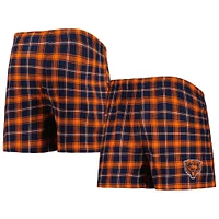 Boxer en flanelle Chicago Bears Ledger de Concepts Sport pour homme, bleu marine/orange