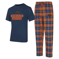 Men's Concepts Sport  Navy/Orange Chicago Bears Vector T-Shirt & Flannel Pants Sleep Set