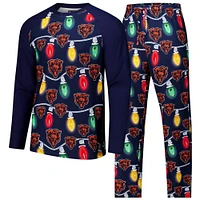 Men's Concepts Sport  Navy Chicago Bears Garland Knit Raglan Long Sleeve T-Shirt and Pants Set