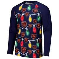 Ensemble t-shirt et pantalon Concepts Sport Chicago Bears Garland Knit Raglan à manches longues pour hommes, bleu marine