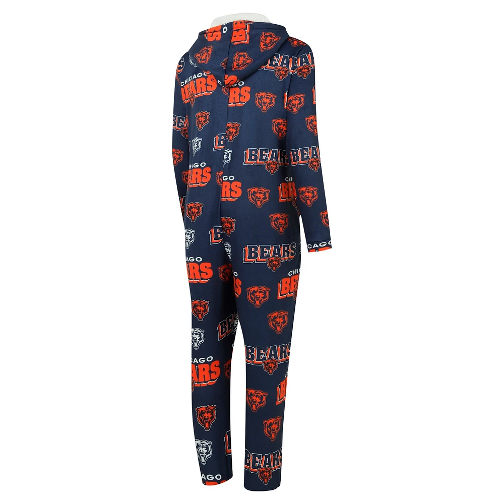 Costume Union entièrement zippé en micropolaire Concepts Sport pour hommes, bleu marine, Chicago Bears Roadway