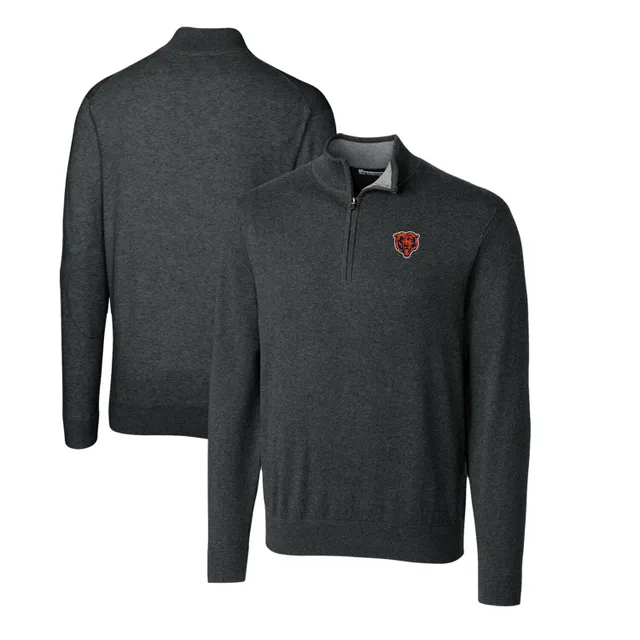 Cleveland Browns Cutter & Buck Throwback Logo Lakemont Tri-Blend Big & Tall  V-Neck Pullover Sweater - Black