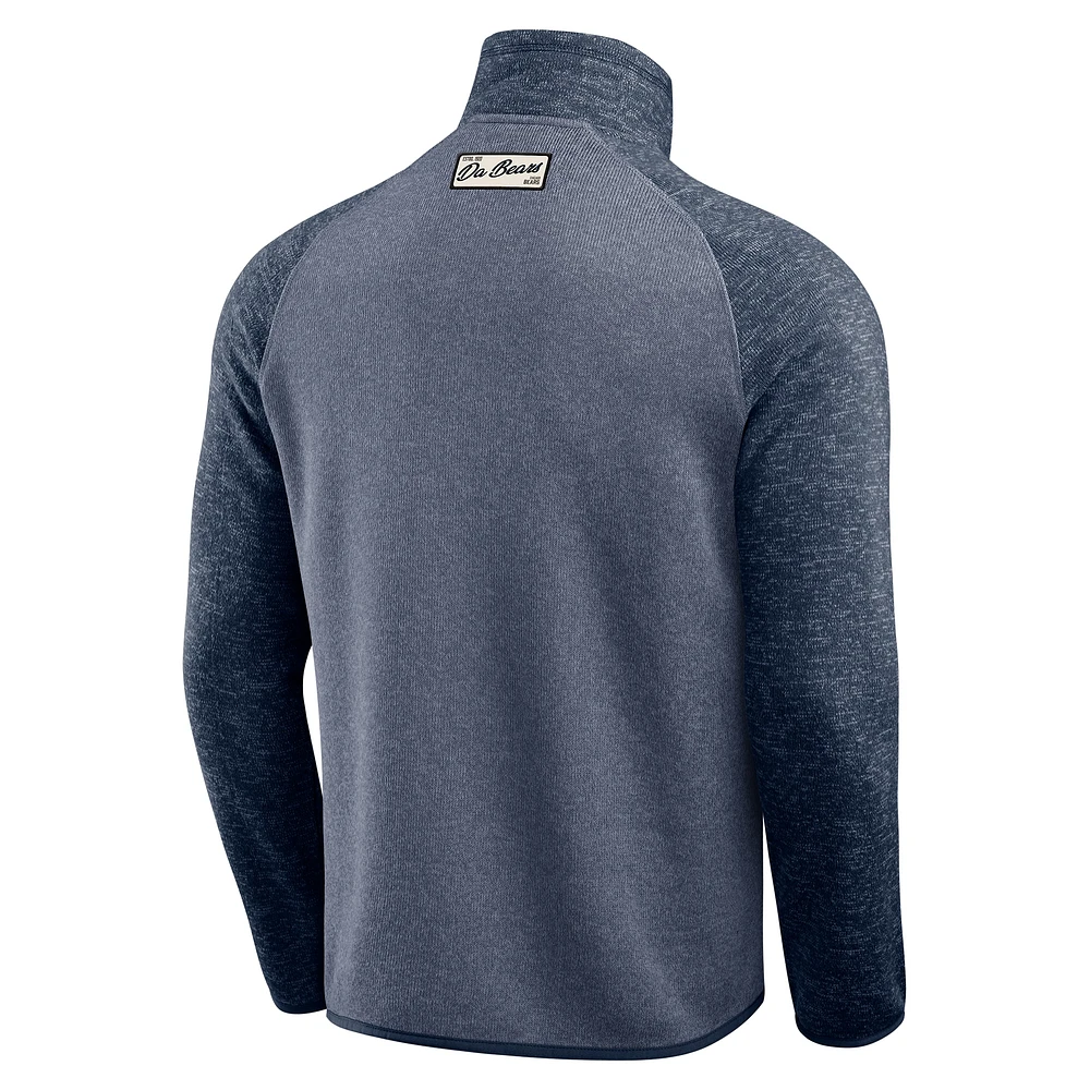 Men's Darius Rucker Collection by Fanatics Navy Chicago Bears Tonal Quarter-Zip Jacket