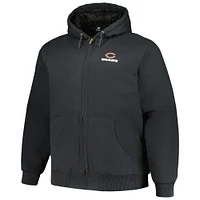 Dunbrooke Charcoal Chicago Bears Big & Tall Dakota Sweat à capuche en toile Veste entièrement zippée pour homme