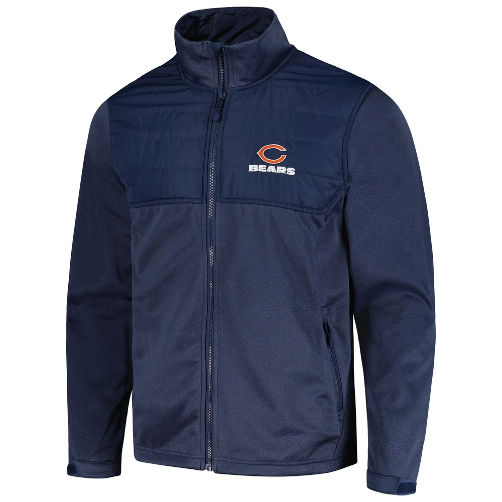 Men's Dunbrooke Heather Navy Chicago Bears Explorer Tech Full-Zip Jacket