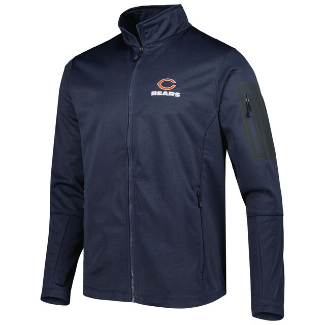 Veste à fermeture éclair intégrale en polaire technique enduite Freestyle Chicago Bears de Dunbrooke Heather Navy pour homme