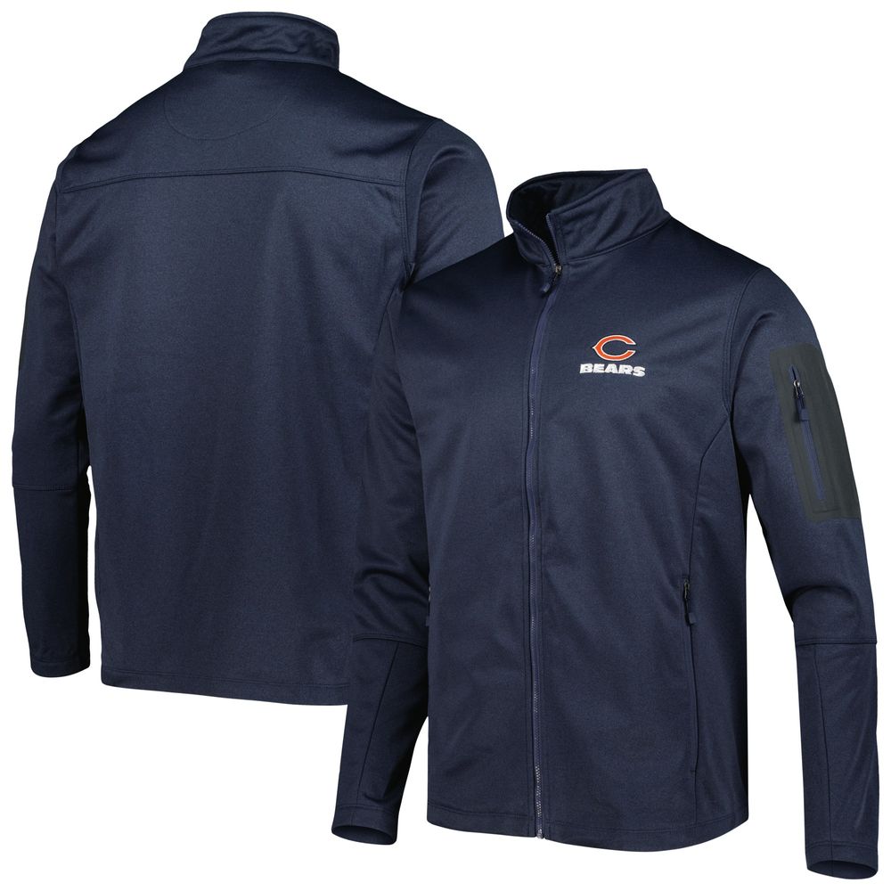 Men's Dunbrooke Heather Navy Chicago Bears Freestyle Coated Tech Fleece Full-Zip Jacket