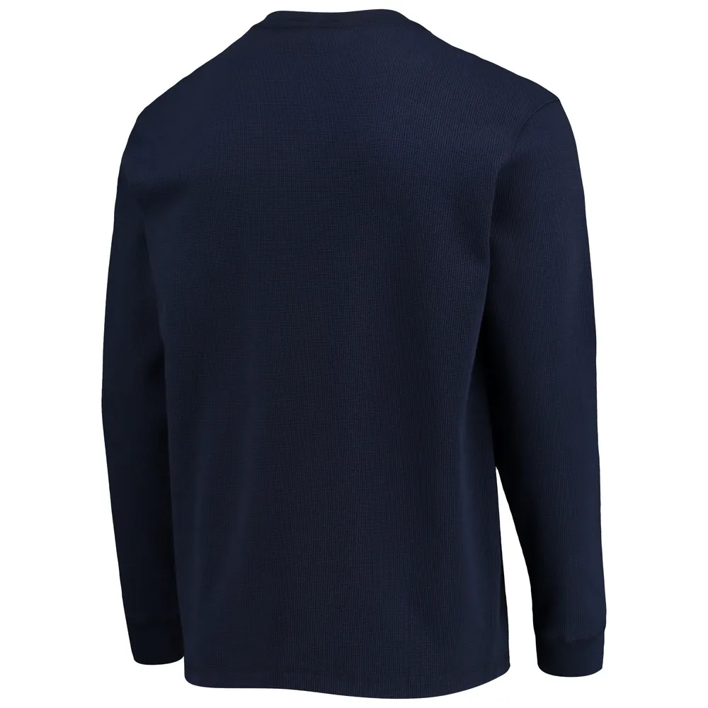 Men's Dunbrooke Navy Chicago Bears Logo Maverick Thermal Henley Long Sleeve T-Shirt