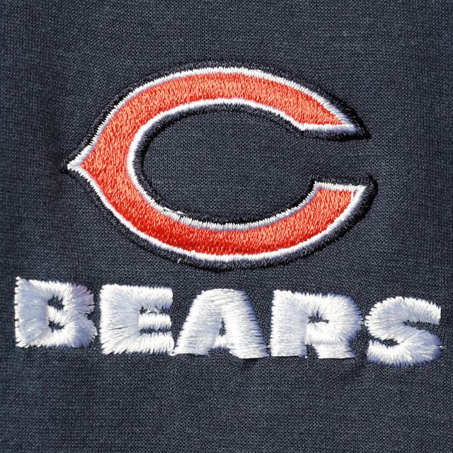 Chandail à capuchon raglan trois mélanges et glissière intégrale Chicago Bears de Dunbrooke pour homme, bleu marine