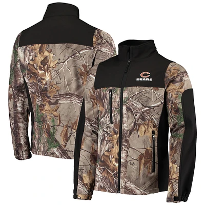 Men's Dunbrooke Realtree Camo/Black Chicago Bears Circle Hunter Softshell Full-Zip Jacket