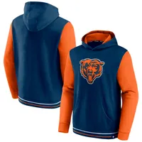 Women's Mitchell & Ness Orange/Navy Chicago Bears Color Block Pullover  Sweatshirt