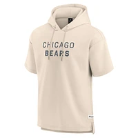 Men's Fanatics Cream Chicago Bears Elements Future Ground Lettering Short Sleeve Pullover Hoodie