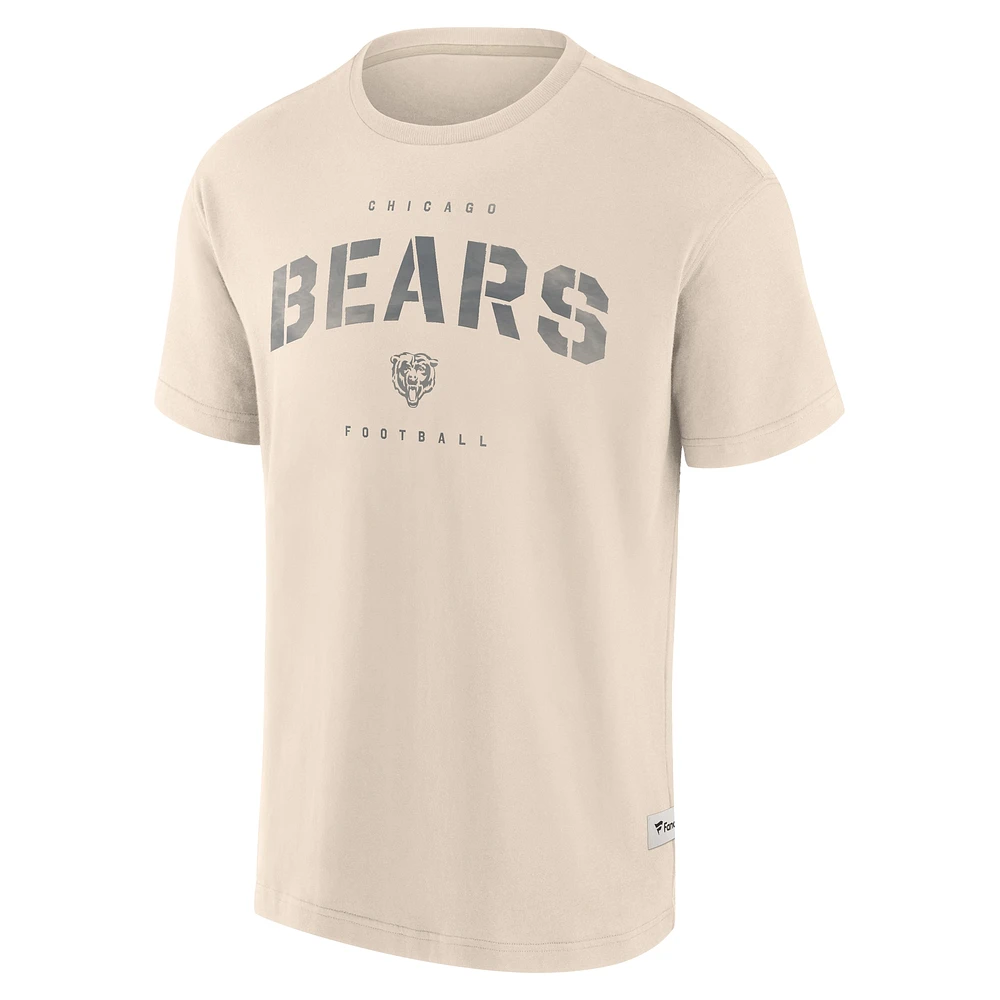T-shirt Fanatics pour homme, couleur crème, Chicago Bears, ton sur ton, Future Ground