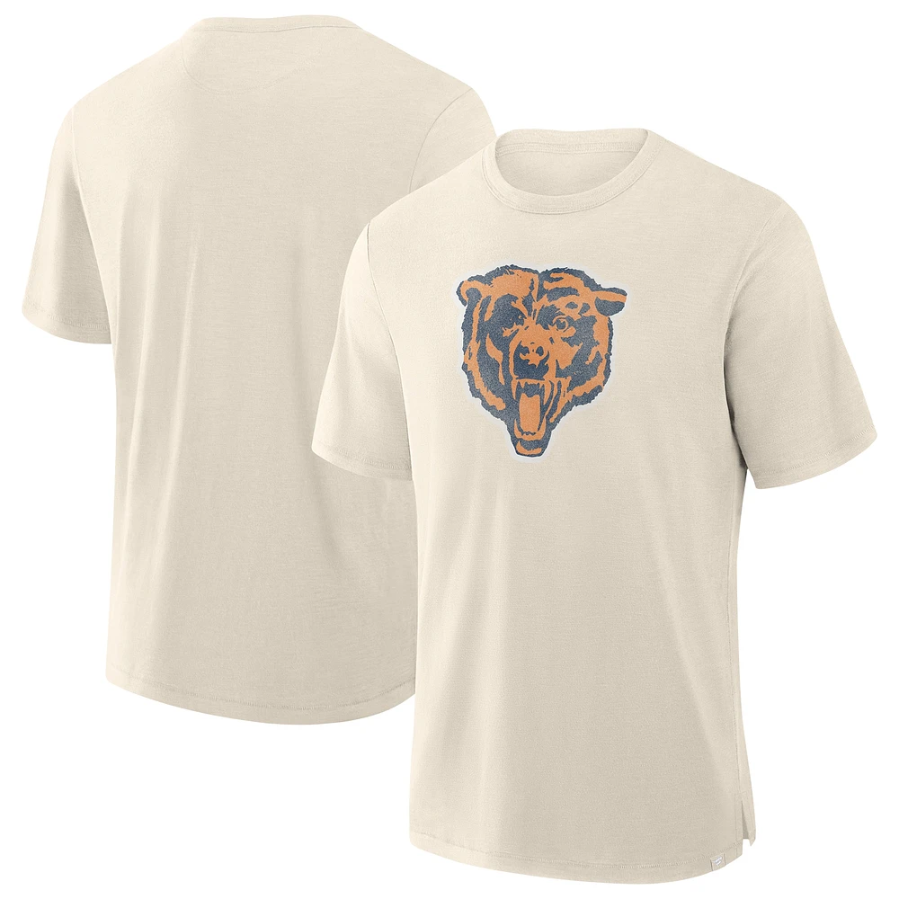 T-shirt fanatique pour homme en tissu flammé Chicago Bears crème