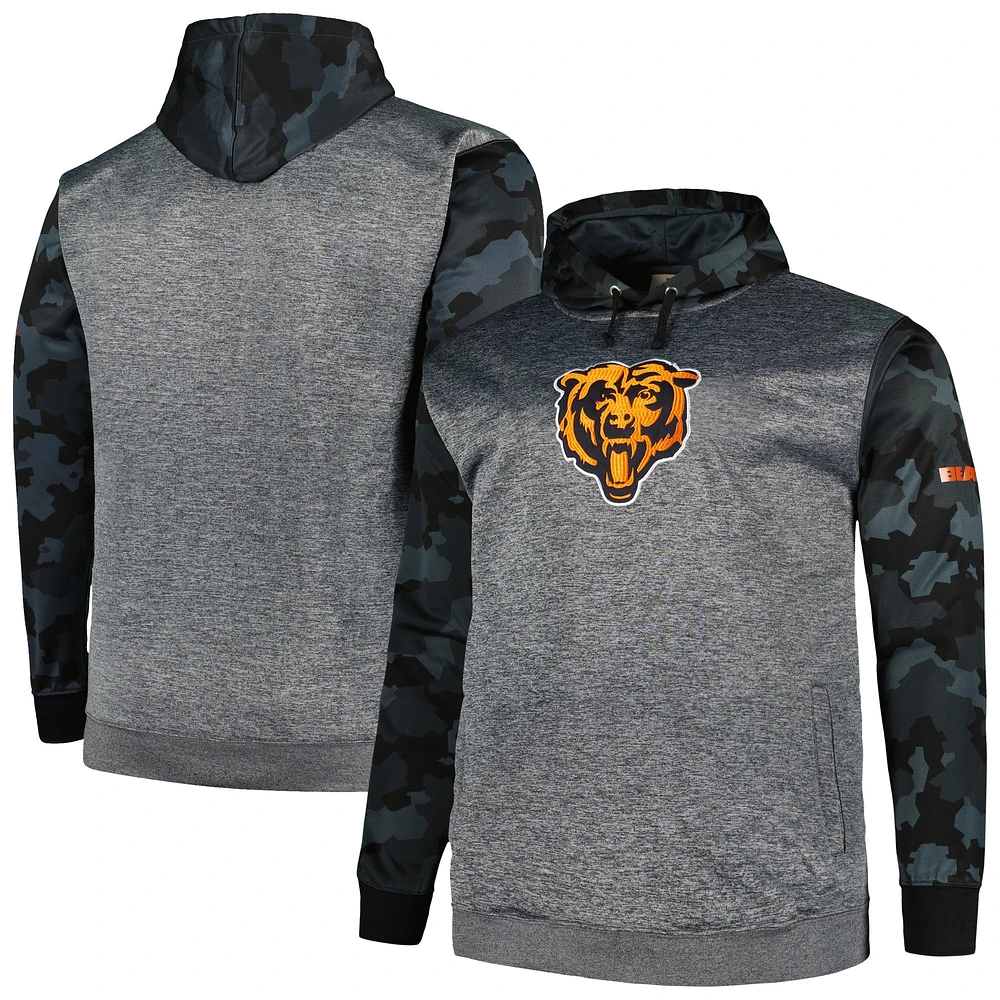 Sweat à capuche camouflage Big & Tall Fanatics Heather Charcoal pour hommes des Chicago Bears