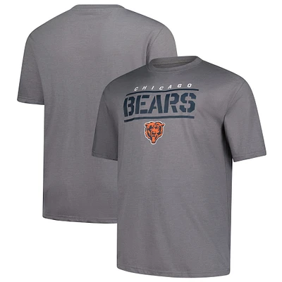 Men's Fanatics Heather Gray Chicago Bears Big & Tall Top Notch T-Shirt