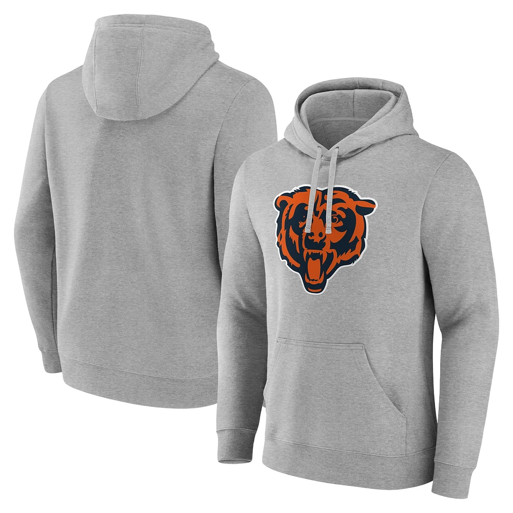 Men's Fanatics Heather Gray Chicago Bears Deliver Fleece Pullover Hoodie