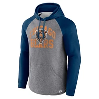 Men's Fanatics Heather Gray Chicago Bears Favorite Arch Raglan Pullover Hoodie