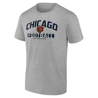 Men's Fanatics Heather Gray Chicago Bears Screen Blocking T-Shirt