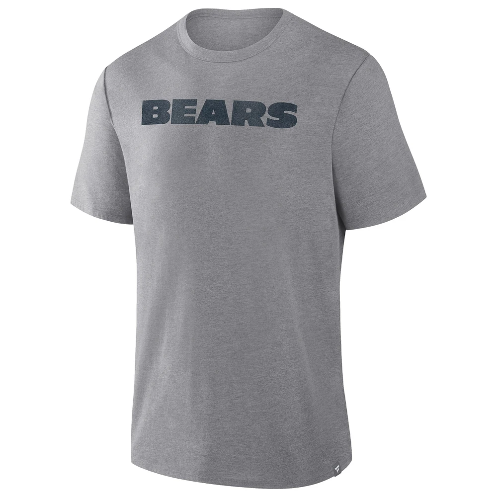 Men's Fanatics  Heather Gray Chicago Bears Tri-Blend T-Shirt