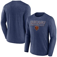 Men's Fanatics  Heather Navy Chicago Bears Fundamentals Long Sleeve T-Shirt