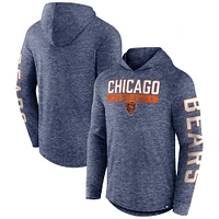 Men's Fanatics Heather Navy Chicago Bears Pill Stack Long Sleeve Hoodie T-Shirt