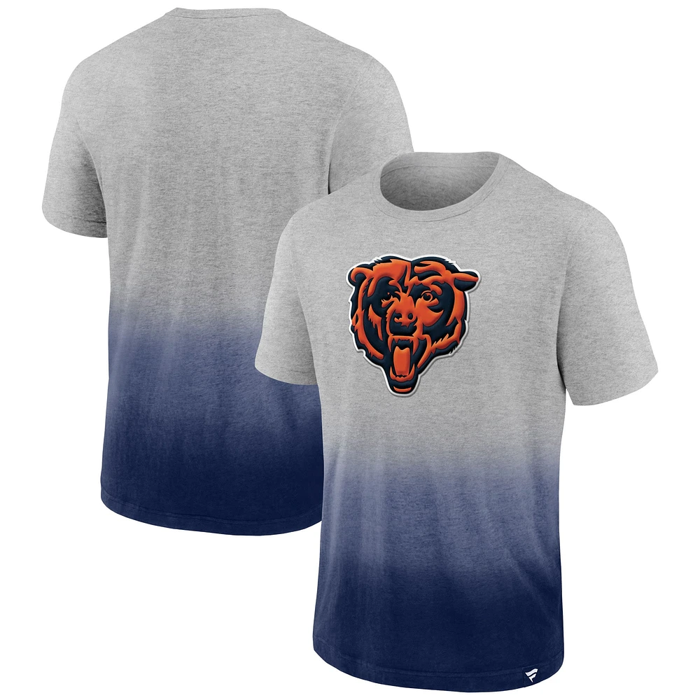 Men's Fanatics Heathered Gray/Navy Chicago Bears Team Ombre - T-Shirt