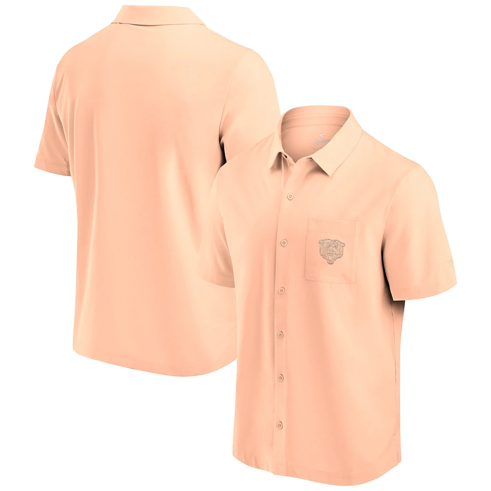 Chemise boutonnée fanatiques rose clair des Chicago Bears Front Office pour hommes