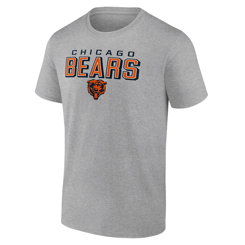 Chicago Bears Fanatics pour hommes bleu marine/gris chiné - Pack combiné de t-shirts