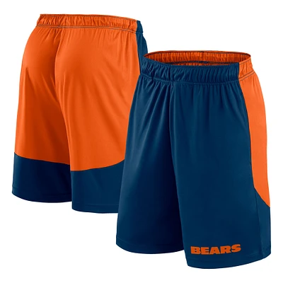 Short de lancement Fanatics bleu marine/orange pour homme des Chicago Bears