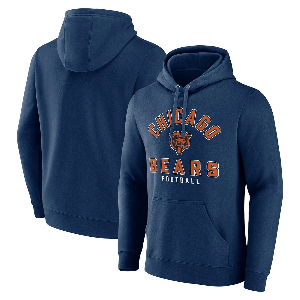 Men's Fanatics  Navy Chicago Bears Between the Pylons Pullover Hoodie