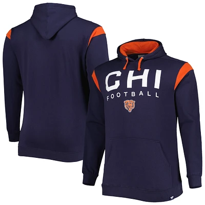 Men's Fanatics Navy Chicago Bears Big & Tall Call the Shots Pullover Hoodie