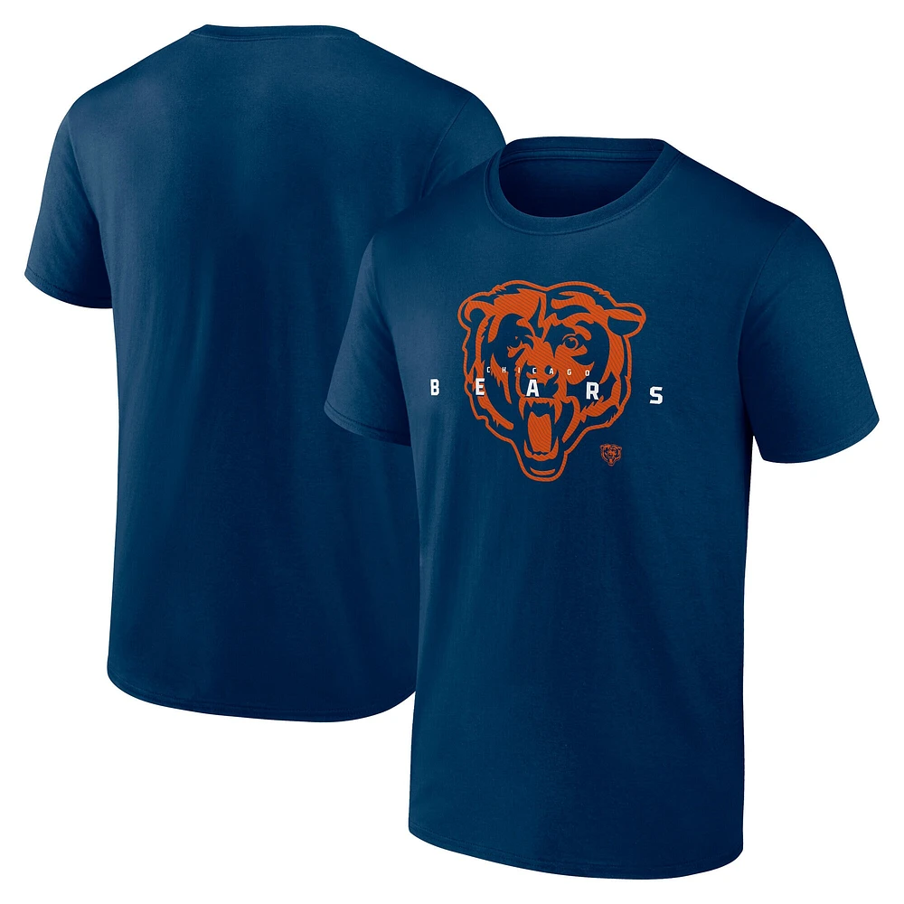 T-shirt coordonné Fanatics pour hommes bleu marine Chicago Bears Big & Tall