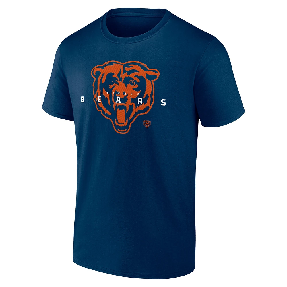 T-shirt coordonné Fanatics pour hommes bleu marine Chicago Bears Big & Tall