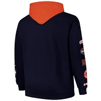 Men's Fanatics Navy Chicago Bears Big & Tall Patched Out Pullover Hoodie