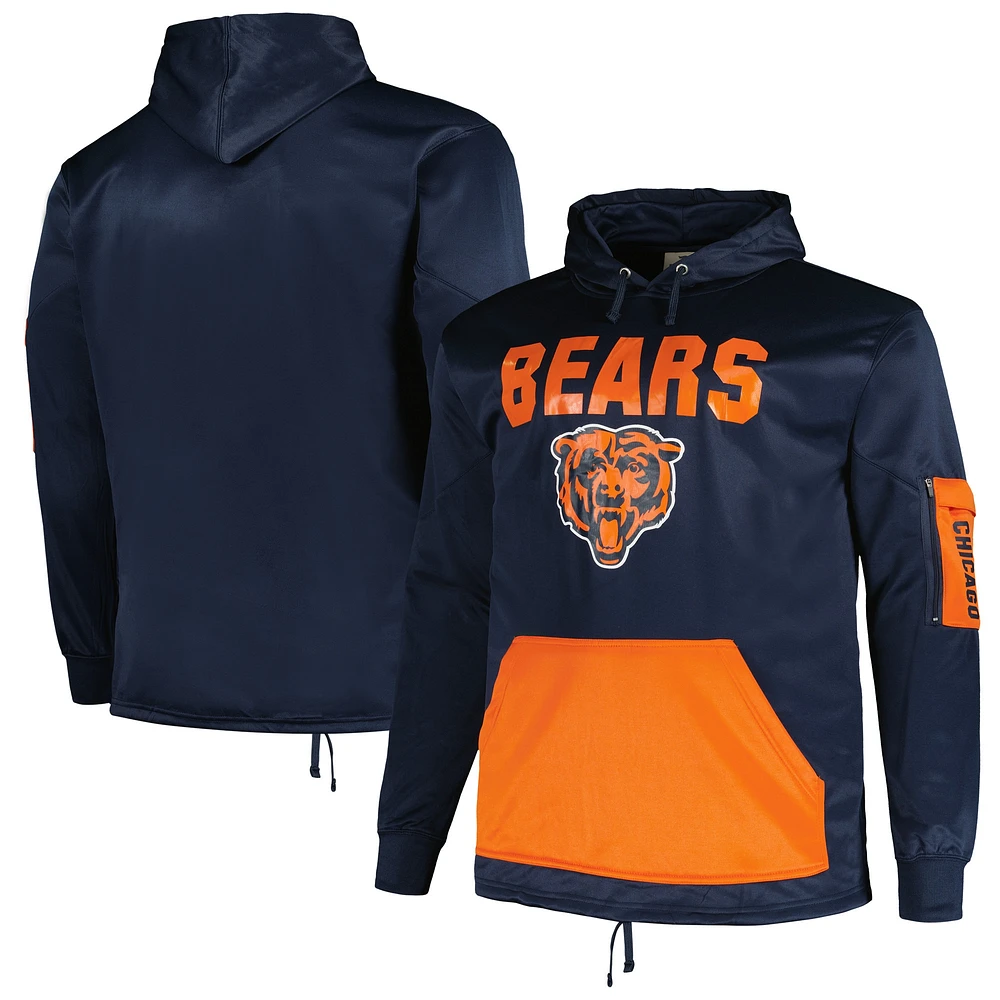 Sweat à capuche Fanatics Navy Chicago Bears Big & Tall pour hommes